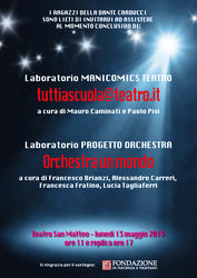 Laboratorio MANICOMICS TEATRO e Laboratorio PROGETTO ORCHESTRA